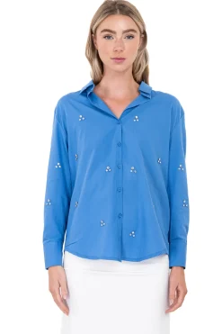 Camisa cuello solapa brillos