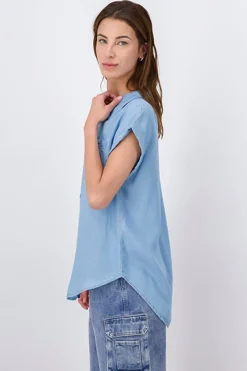 Camisa denim manga amplia