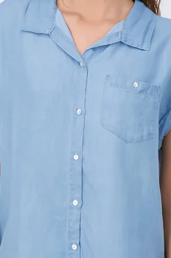 Camisa denim manga amplia