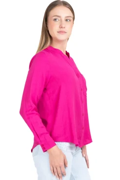 Camisa escote v manga larga