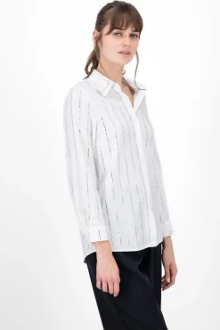 Camisa larga detalle brillos