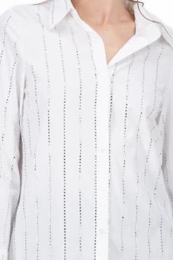 Camisa larga detalle brillos