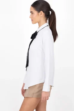 Camisa Larga Detalle Moño