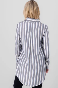 Camisa larga fluida rayas