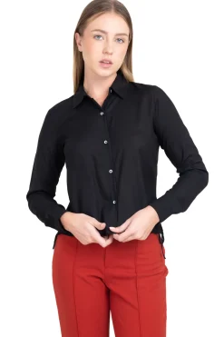 Camisa lisa cuello solapa