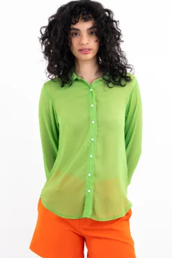 Camisa lisa fluida mesh