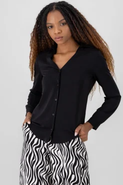 Camisa lisa larga manga larga