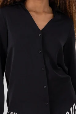 Camisa lisa larga manga larga