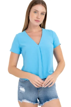 Camisa lisa manga corta