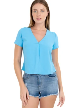 Camisa lisa manga corta