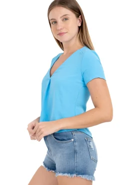 Camisa lisa manga corta