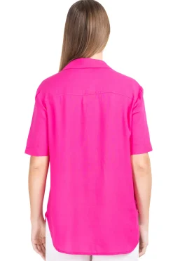 Camisa lisa manga corta botones