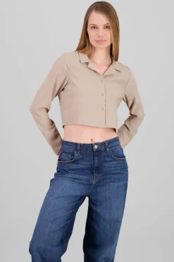 Camisa Lisa Manga Larga