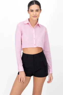 Camisa lisa manga larga