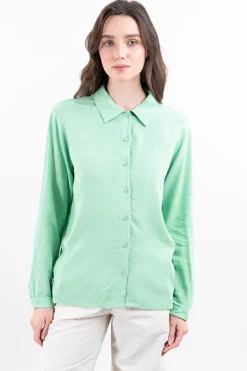 Camisa lisa manga larga