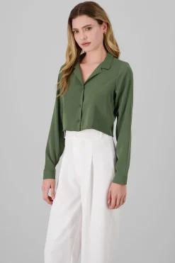 Camisa Lisa Manga Larga