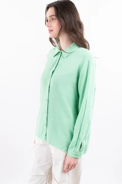 Camisa lisa manga larga