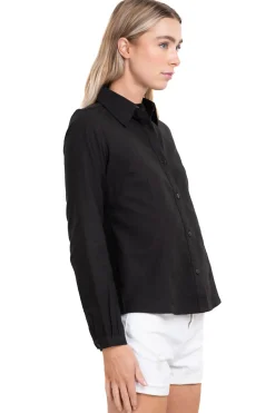 Camisa lisa manga larga