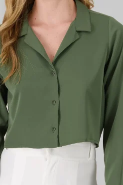 Camisa Lisa Manga Larga