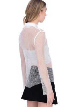 Camisa lisa manga larga pinzas