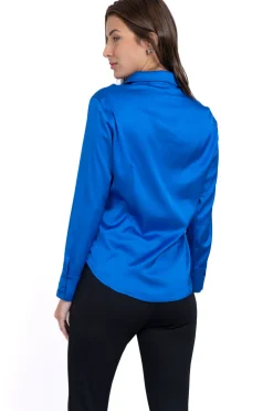 Camisa lisa manga larga pinzas