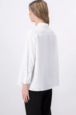 Camisa lisa textura manga larga