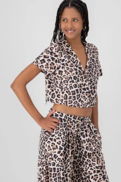 Camisa manga corta animal print
