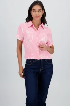 Camisa manga corta bordado