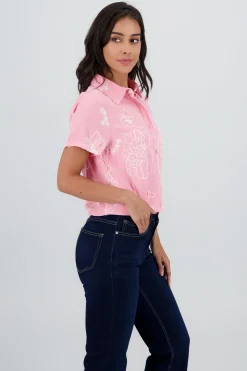 Camisa manga corta bordado