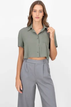 Camisa Manga Corta Detalle Bolsa