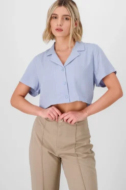 Camisa manga corta detalle textura