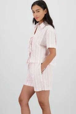 Camisa manga corta detalle moños