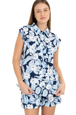 Camisa manga corta flores