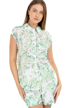 Camisa manga corta flores