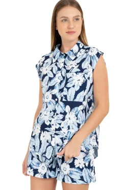 Camisa manga corta flores