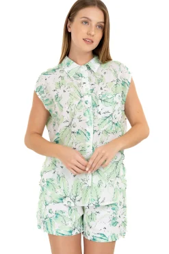 Camisa manga corta flores