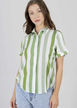 Camisa Manga Corta Rayada