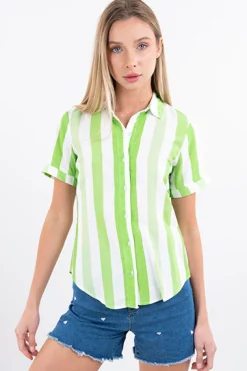Camisa Manga Corta Rayada