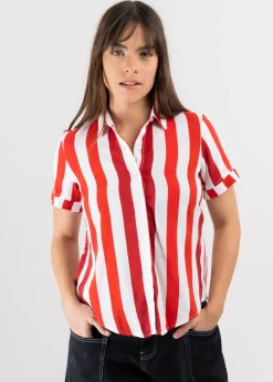 Camisa Manga Corta Rayada
