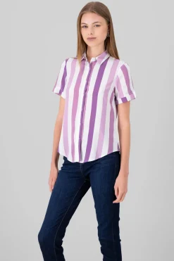 Camisa Manga Corta Rayada