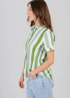 Camisa Manga Corta Rayada