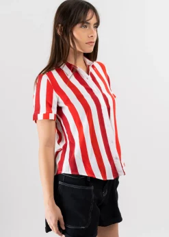 Camisa Manga Corta Rayada