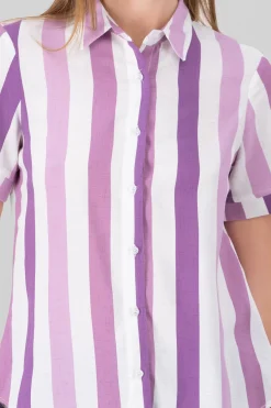 Camisa Manga Corta Rayada