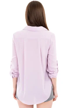 Camisa manga larga bolsos maxi