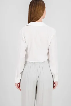 Camisa manga larga crop lisa