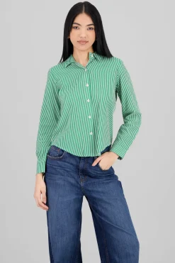 Camisa manga larga detalle estampado rayas