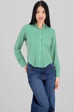 Camisa manga larga detalle estampado rayas