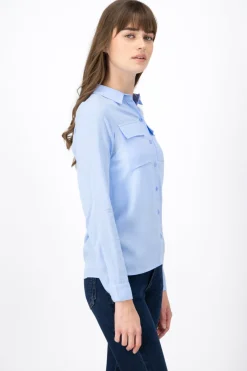 Camisa manga larga detalle bolsas