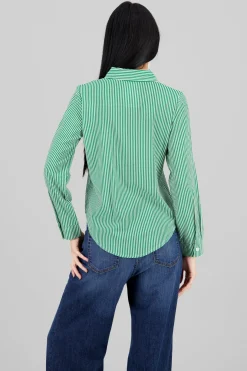 Camisa manga larga detalle estampado rayas