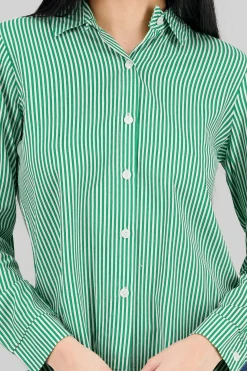 Camisa manga larga detalle estampado rayas